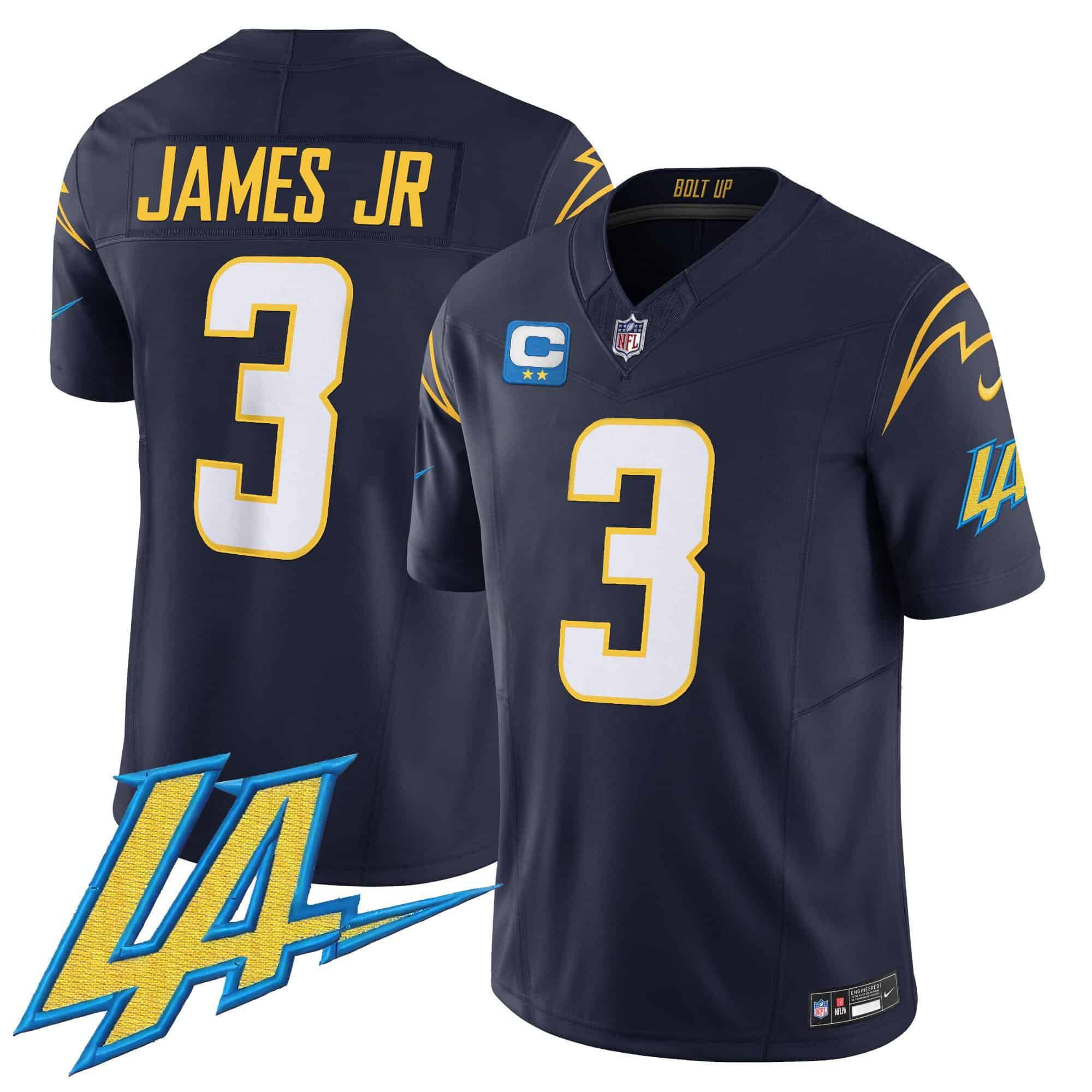 Men Los Angeles Chargers #3 James jr Drak Blue 2024 Nike Vapor Limited NFL Jersey